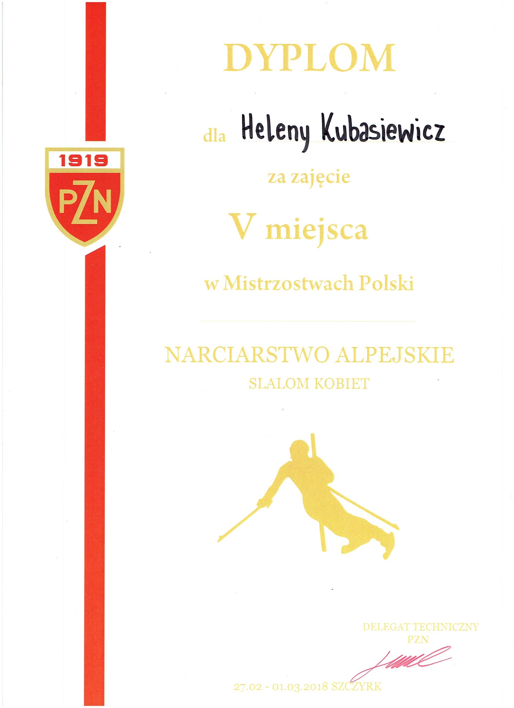 Dyplom Heleny Kubasiewicz